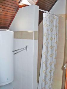 バラトンベレーニにあるHoliday home Balatonbereny/Balaton 18030のバスルーム(シャワー、シャワーカーテン付)