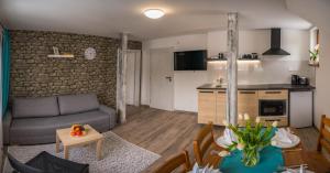 Kuchyň nebo kuchyňský kout v ubytování Apartmány Habovka