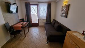 マリンスカにあるApartmani Sidroのソファとテーブルのあるリビングルーム