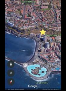 a map of a island with a star on it at Charming Holidays in Martiánez Beach in Puerto de la Cruz +9 photos