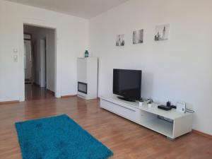 a living room filled with furniture and a tv at Green Hill Apartments - Feldkirch in Feldkirch