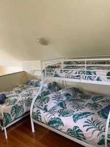 two bunk beds sitting next to each other in a room at Beach Life in Torquay