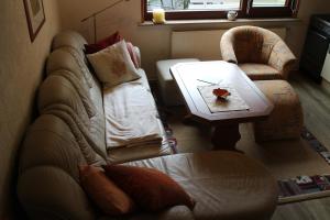 salon z kanapą, krzesłem i stołem w obiekcie Ferienhaus Dani w mieście Bad Gottleuba