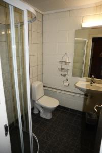 uma casa de banho com um WC e um lavatório em Voss Lodge Rongastovo em Vossevangen