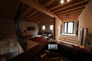 an overhead view of a living room in a house at Helike Cave Suites in Uçhisar