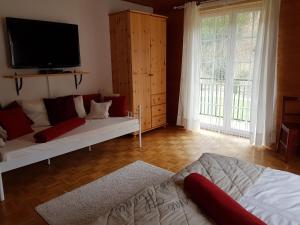 Łóżko lub łóżka w pokoju w obiekcie Feriendomizil Wetzelberger