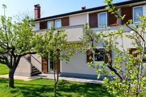 une maison avec des arbres devant elle dans l'établissement App Keti, à Umag