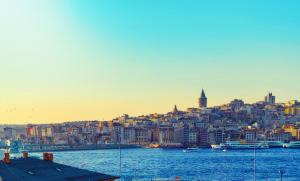 Nespecifikovaný výhled na destinaci Istanbul nebo výhled na město při pohledu z hotelu