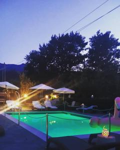 Villa Valeria Thassos内部或周边的泳池