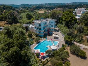 an aerial view of a large house with a swimming pool at Aphrodite Apartments in Kallithea Rhodes