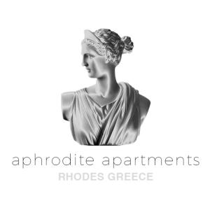 羅德島卡利地亞的住宿－Aphrodite Apartments，白人背景上被隔离的女人的雕像