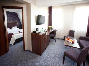 TV a/nebo společenská místnost v ubytování Hotel Zamek Centrum
