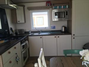 A kitchen or kitchenette at BRANWOOD Acorn Caravan Holidays Newquay