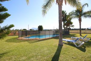 a swimming pool in a yard with palm trees at Finca las Ranas by CARLOSFERIEN in Denia