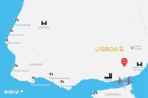 リスボンにあるRoma Cozy Flatの金門橋付アイルランド地図