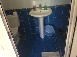 a bathroom with a sink and a toilet at Nadezhda Guest House in Adler