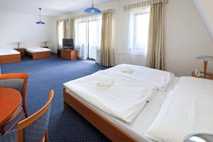 Una cama o camas en una habitación de Hotel Laguna Slapy