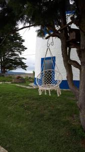 a swing hanging from a tree next to a building at Casal do Moinho in Enxara do Bispo