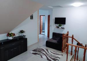 Televízia a/alebo spoločenská miestnosť v ubytovaní Müezzin Apartman