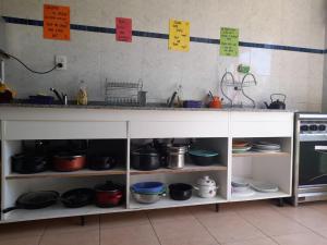 Kuchyň nebo kuchyňský kout v ubytování Matices Hostel Terminal