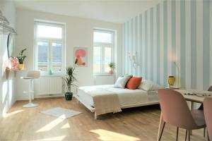 Łóżko lub łóżka w pokoju w obiekcie Modern 2Br Apartments - Full Kitchen - Schönbrunn Area - 15 Mins to City Center