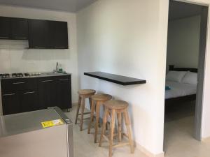 Kuchyň nebo kuchyňský kout v ubytování Cabaña Bellavista con Jacuzzi privado