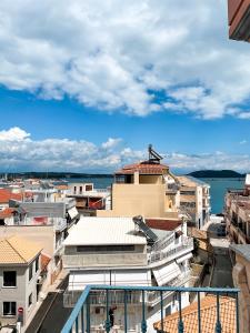 a view of the city from the roof of a building at Theros Apartment Preveza in Preveza