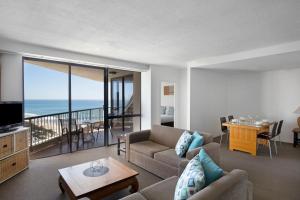 a living room with a view of the ocean at Paradise Centre Apartments in Gold Coast