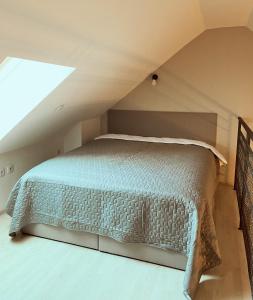 1 dormitorio con 1 cama en el ático en Apartment 31 Vila Golf Nice Vacation en Rogaška Slatina