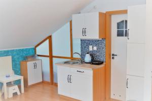 A kitchen or kitchenette at Podkrovný apartmán Donovaly AD Tatran