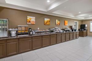 Comfort Inn & Suites tesisinde bir restoran veya yemek mekanı