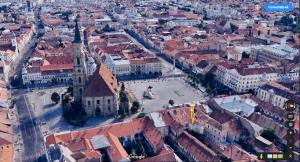 an overhead view of a city with red roofs at Micro Loft Central in Unirii in Cluj-Napoca
