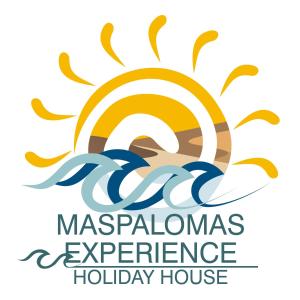 Maspalomas Experience Holiday House في ماسبالوماس: a vector illustration of the sun and waves with the text maszapahuas