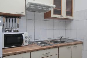 Kuchyň nebo kuchyňský kout v ubytování Apartmani Horvat