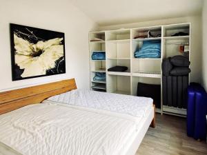 a bedroom with a bed and a closet at 7 person holiday home in Jægerspris-By Traum in Jægerspris