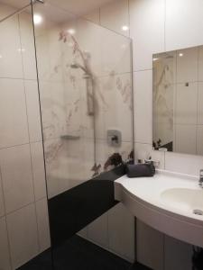 Koupelna v ubytování Alpenapart Gastl