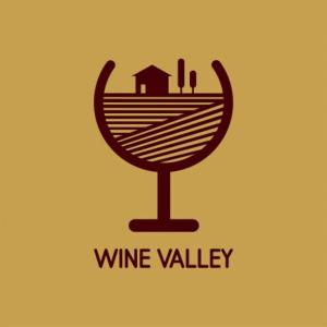 a logo of a wine glass with a wine valley at wine valley in Udabno