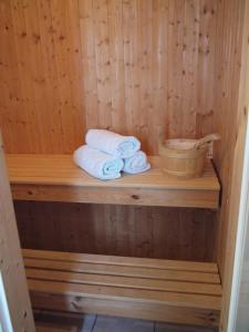 Kúpele alebo wellness v ubytovaní Ferienhaus Oceanview