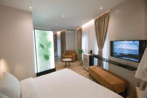 TV a/nebo společenská místnost v ubytování Boulevard Boutique Aparthotel