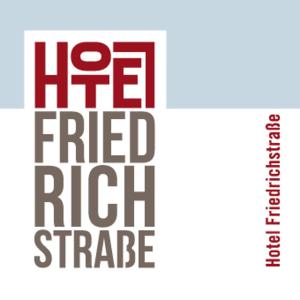 a red and white fried highridge logo at Hotel Friedrichstraße in Lampertheim