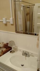 亨廷頓的住宿－Chessie Room，浴室设有白色水槽和镜子