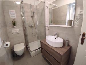Koupelna v ubytování Apartments Bepi