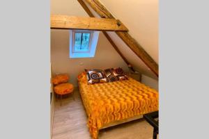 Postel nebo postele na pokoji v ubytování Appartement Vintage avec vue sur le château