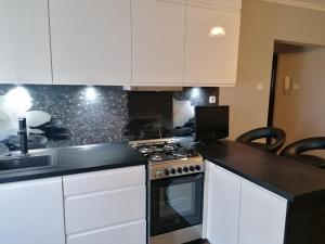 Kuchyň nebo kuchyňský kout v ubytování Apartament Przy Kortach