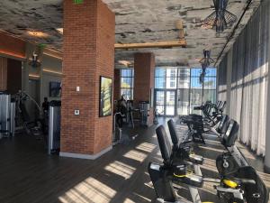 una palestra con tapis roulant e cyclette in una stanza di HYDE HOUSE 1906 HALLENDER MIAMI a Hollywood