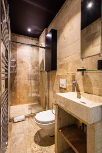 パリにあるvery cozy 2p Louvre--Orsay-- saint-germain-des-presのバスルーム(トイレ、シャワー、シンク付)