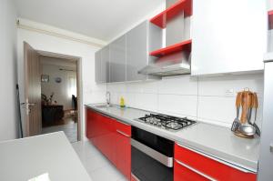 Kuchyň nebo kuchyňský kout v ubytování Apartments Break