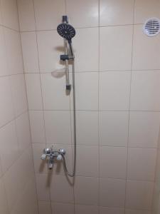 a shower with a shower head in a bathroom at Къща за гости Смокиня in Obzor +63 photos