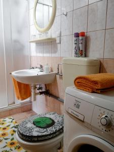 a bathroom with a toilet and a sink at Apartments Sončnica in Moravske Toplice