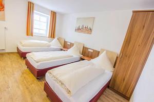 Zimmer mit 3 Betten in einem Zimmer in der Unterkunft Zum Hopfenbauer in Rudelzhausen